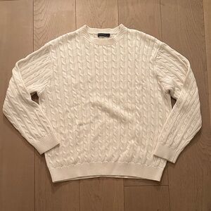Brandy Melville Cream Cable Knit Crewneck Sweater